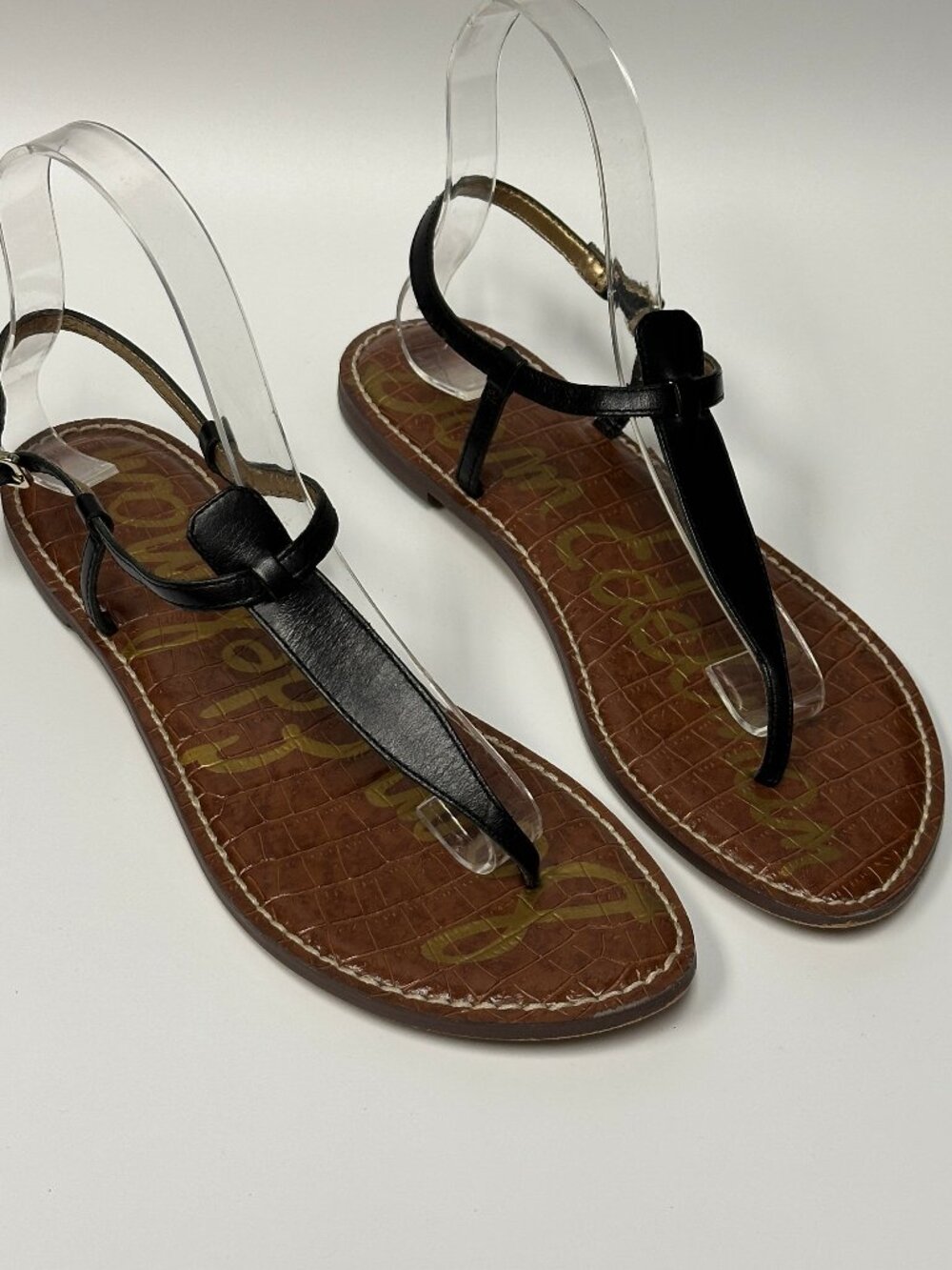 Sam Edelman Women's Gigi Leather Thong Sandals Black Size 8